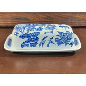 Churchill Blue Willow Butter Dish
